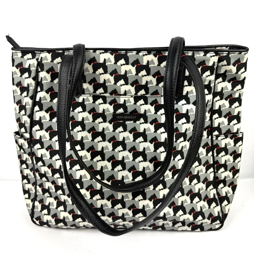Vera Bradley Scottie Dog Tote Bag‎ Nylon Canine Doggie Handbag Used Once